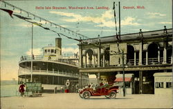 Belle Isle Steamer, Woodward Ave Detroit, MI Postcard Postcard