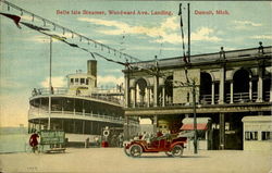 Belle Isle Steamer, Woodward Ave Postcard