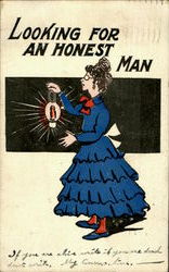 Looking For An Honest Man Romance & Love Postcard Postcard