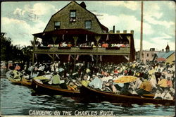 Canoeing On The Charles River Postcard