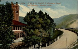 C. M. & St. Paul R. R. Passenger Depot Missoula, MT Postcard Postcard