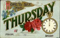 Hope To See You Thursday Postcard