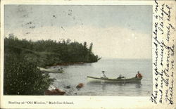 Boating At Old Mission Madeline Island, WI Postcard Postcard