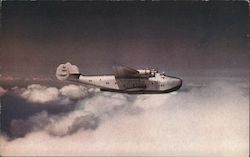 Honolulu Clipper Somewhere Over the Pacific Postcard