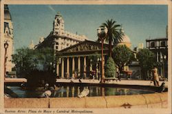 Plaza de Mayo y Catedral Metroplitana Buenos Aires, Argentina Postcard Postcard Postcard