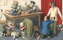 Cats in Tailor Shop Postcard