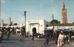 Tanger - Entrance Zoco and Tower of Big Mosque Tangiers, Morocco Africa Postcard Postcard Postcard