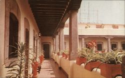 The Cortes Hotel Corridor Mexico City, Mexico Postcard Postcard Postcard