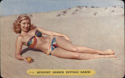 Newport Harbor Buffalo Ranch Bathing Beauty Postcard