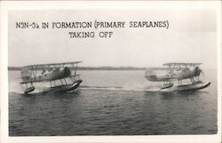 N3N-3 1/2 In Formation (Primary Seaplanes) Taking Off Postcard