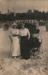 Three Women at Beach Postcard