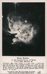 Great Nebula in the Constellation of Orion Astronomy Postcard Postcard Postcard