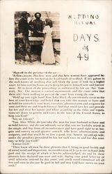 Wedding Ritual: Days of 49 Postcard