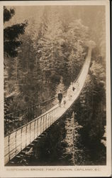 Suspension Bridge First Canyon Capilano, BC Canada British Columbia Postcard Postcard Postcard