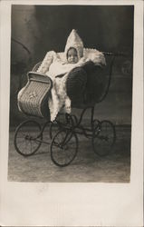 Baby in Wicker Carriage Babies Postcard Postcard Postcard