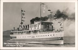 San Francisco Bay Cruise, S.S. Frank M. Coye Postcard