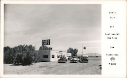 Poe's Cafe and Continental Bus Stop California Postcard Postcard Postcard