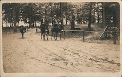 Men Riding Horses on Road Postcard Postcard Postcard