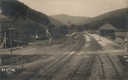 Railroad Tracks Through Town Horton, NY Postcard Postcard Postcard