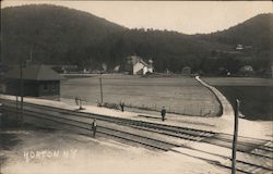 Looking Across Railway Tracks to Homes Horton, NY Postcard Postcard Postcard