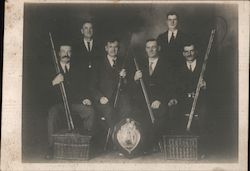 Men's Fishing Club Posing for Portrait Postcard