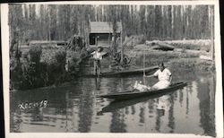 Woman in Canoe Canoes & Rowboats Postcard Postcard Postcard