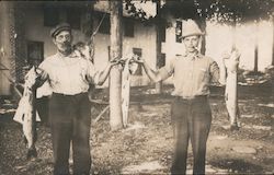 Men with Fish Catch Postcard