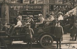 People in Touring Car Postcard