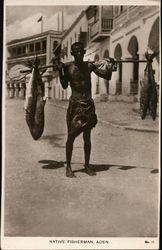 Native Fisherman With Catch Postcard