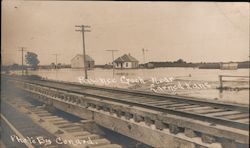 Pawnee Creek Flood, Railroad Tracks Near Larned Kansas Postcard Postcard Postcard