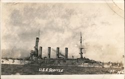 U.S.S. Seattle Battleships Postcard Postcard Postcard