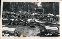 Boats on River Mexico Postcard Postcard Postcard