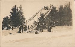 Tobogganing at Lake Placid Club New York Postcard Postcard Postcard