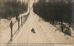 Lake Placid Club Sledding Postcard