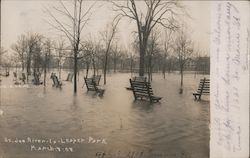 Flood, St. Joe River in Leeper Park, March 8, 1908 Postcard