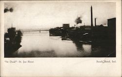 At Dusk-St. Joe River South Bend, IN Postcard Postcard Postcard