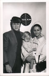 Tony Curtis With Wife Christine Kaufmann and Child, 1965 Postcard