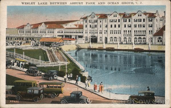 Wesley Lake Between Asbury Park and Ocean Grove New Jersey Postcard