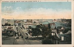 Panoramic View of Asbury Park and Ocean Grove Postcard