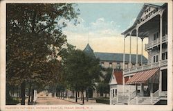 Ocean Pathway, Showing Temple Ocean Grove, NJ Postcard Postcard Postcard