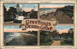 Greetings From Ocean Grove Postcard