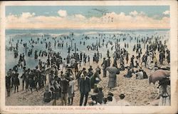 A Crowded Beach at South End Pavilion Postcard