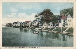 The Terrace, Wesley Lake Ocean Grove, NJ Postcard Postcard Postcard