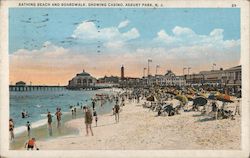 Bathing Beach and Boardwalk Postcard