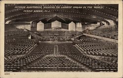 Auditorium Interior Showing Largest Organ in the World Ocean Grove, NJ Postcard Postcard Postcard