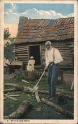 My Old Log Cabin Postcard