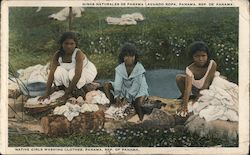 Native Girls Washing Clothes Postcard