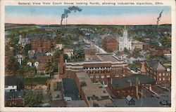 General View from Court House looking North, showing Industries Postcard