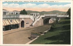 Fort William Henry Hotel, Pergola from Hotel Grounds Lake George, NY Postcard Postcard Postcard