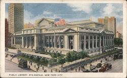 Public Library, 5th Avenue Postcard